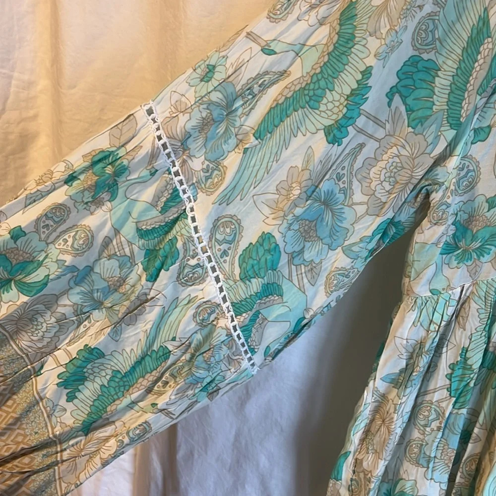 The Fox and the Mermaid Calista V Neck Tassel Floral Printed Mini Dress - Picture 8 of 11